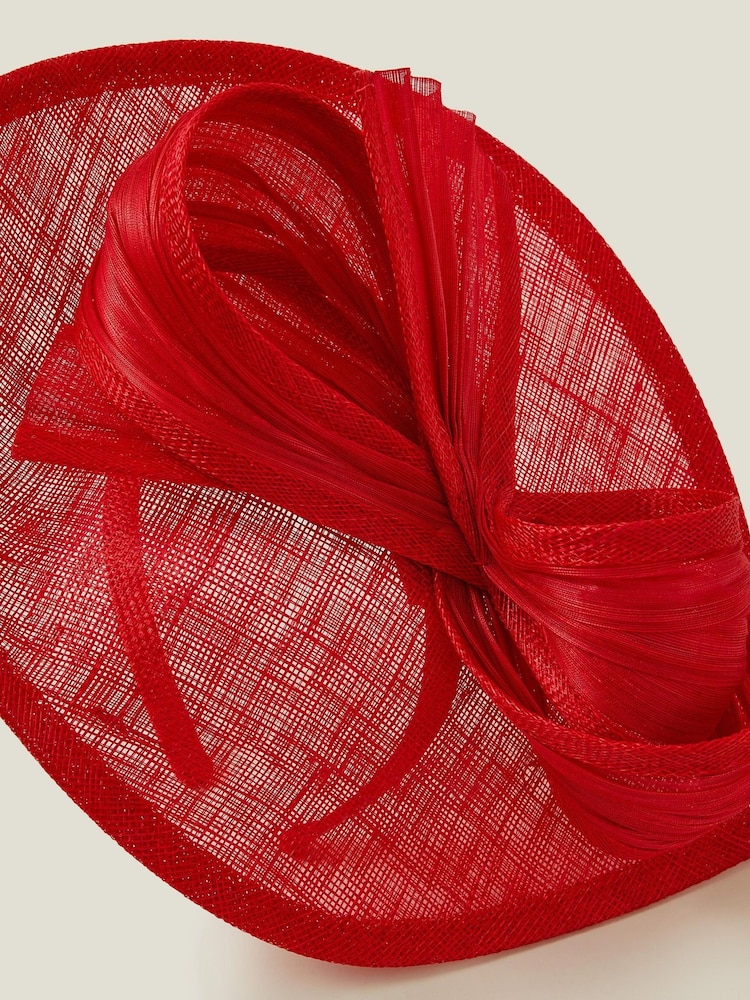 Accessorize Red Teardrop Bow Fascinator Hat - Image 3 of 3