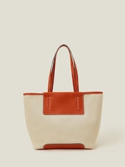 Accessorize Faux Leather Canvas Tote Bag - Slika 1 iz 3