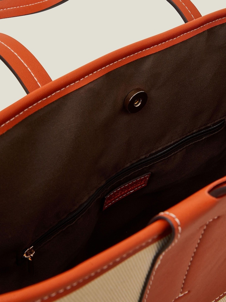 Accessorize Faux Leather Canvas Tote Bag - Slika 2 iz 3