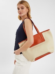 Accessorize Faux Leather Canvas Tote Bag - Slika 3 iz 3