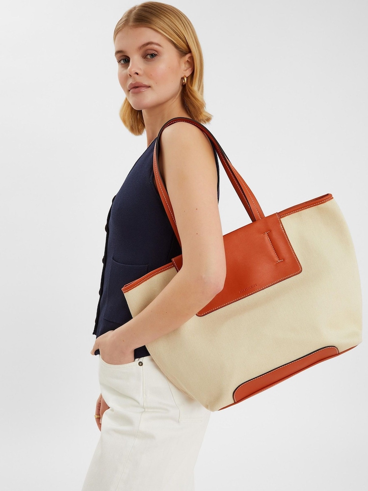 Accessorize Faux Leather Canvas Tote Bag - Slika 3 iz 3