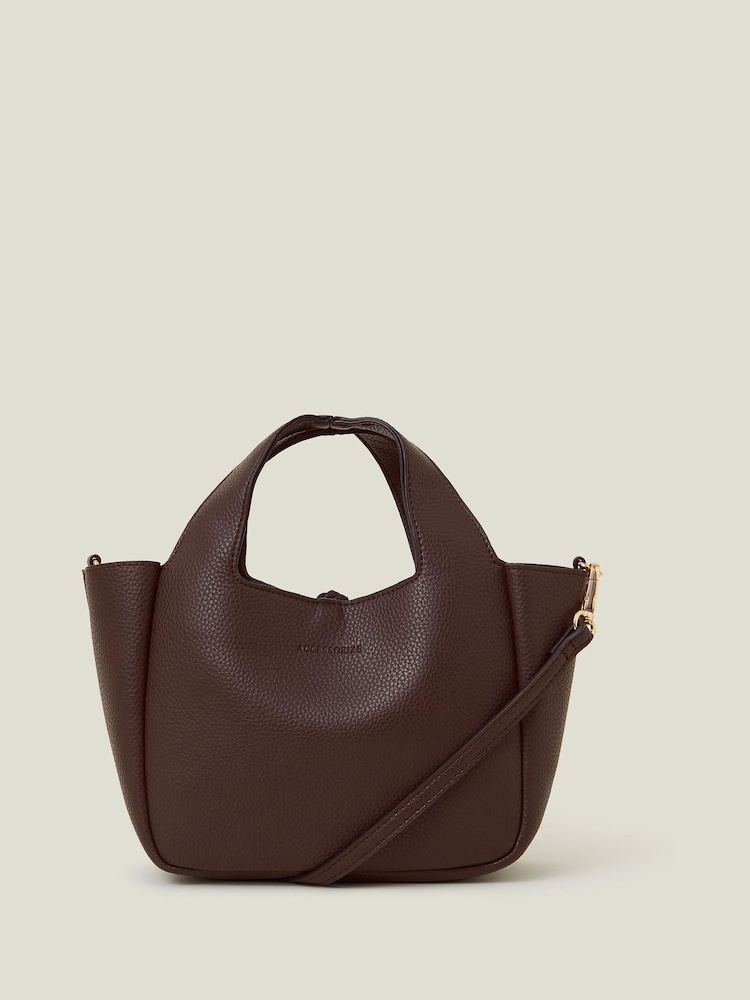 Accessorize Brown Top Handle Faux Leather Cross-Body Bag - Image 2 of 3