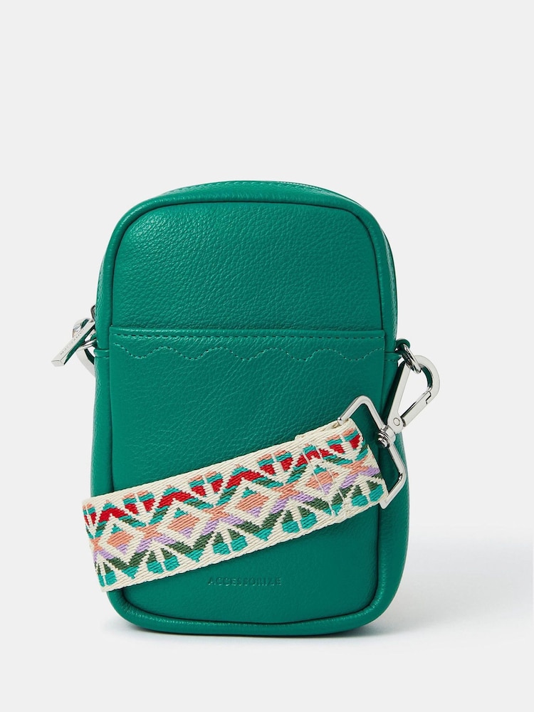 Accessorize Green Webbing Strap Phone Bag - Image 1 of 3