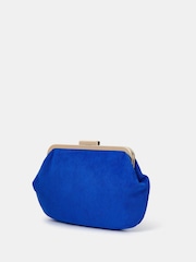 Accessorize Blue Pleated Suedette Clutch Bag - Image 2 of 3