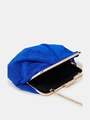 Accessorize Blue Pleated Suedette Clutch Bag - Image 3 of 3