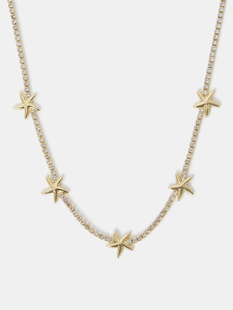 Accessorize Gold 14ct Plated Starfish Necklace - Image 1 of 2