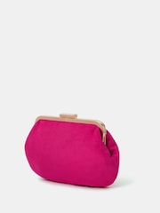 Accessorize Pink Pleated Suedette Clutch Bag - Image 2 of 3