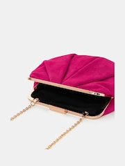 Accessorize Pink Pleated Suedette Clutch Bag - Image 3 of 3