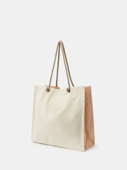 Accessorize Natural Palm Embroidered Shopper Beach Bag - Image 2 of 3