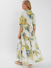 Accessorize Green Floral Print Maxi Shirt 100% Cotton Dress - Image 2 of 4