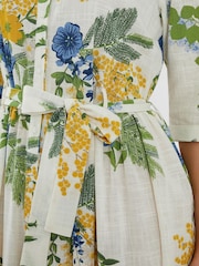 Accessorize Green Floral Print Maxi Shirt 100% Cotton Dress - Image 4 of 4