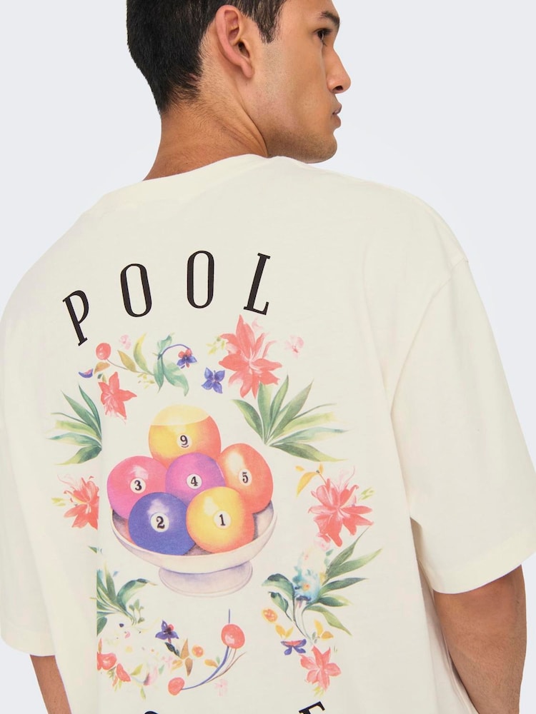 Only & Sons Back Print 100% Cotton T-Shirt - Bild 1 von 4