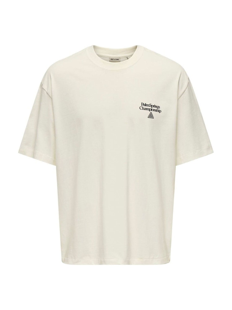 Only & Sons White Back Print 100% Cotton T-Shirt - Image 3 of 4