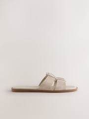 Neutral Taupe Suede Standard/Wide Fit Forever Comfort® Slot Mule Sandals - Image 2 of 5