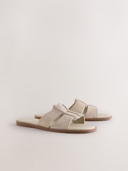 Neutral Taupe Suede Standard/Wide Fit Forever Comfort® Slot Mule Sandals - Image 3 of 5
