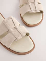 Neutral Taupe Suede Standard/Wide Fit Forever Comfort® Slot Mule Sandals - Image 4 of 5