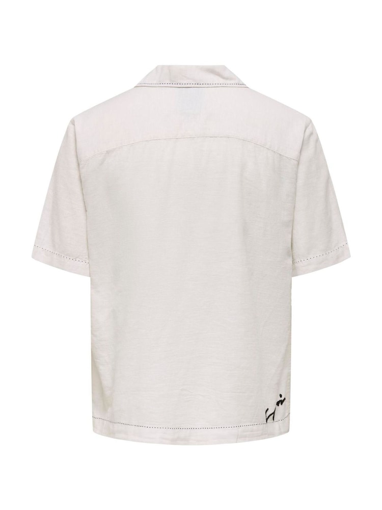 Only & Sons White Embroidery Abstract Shirt - Image 2 of 2
