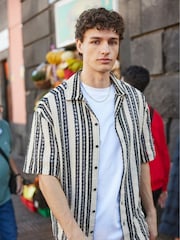 Only & Sons Black Crochet Short Sleeve Summer Shirt - Image 1 of 7