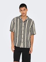 Only & Sons Black Crochet Short Sleeve Summer Shirt - Image 2 of 7