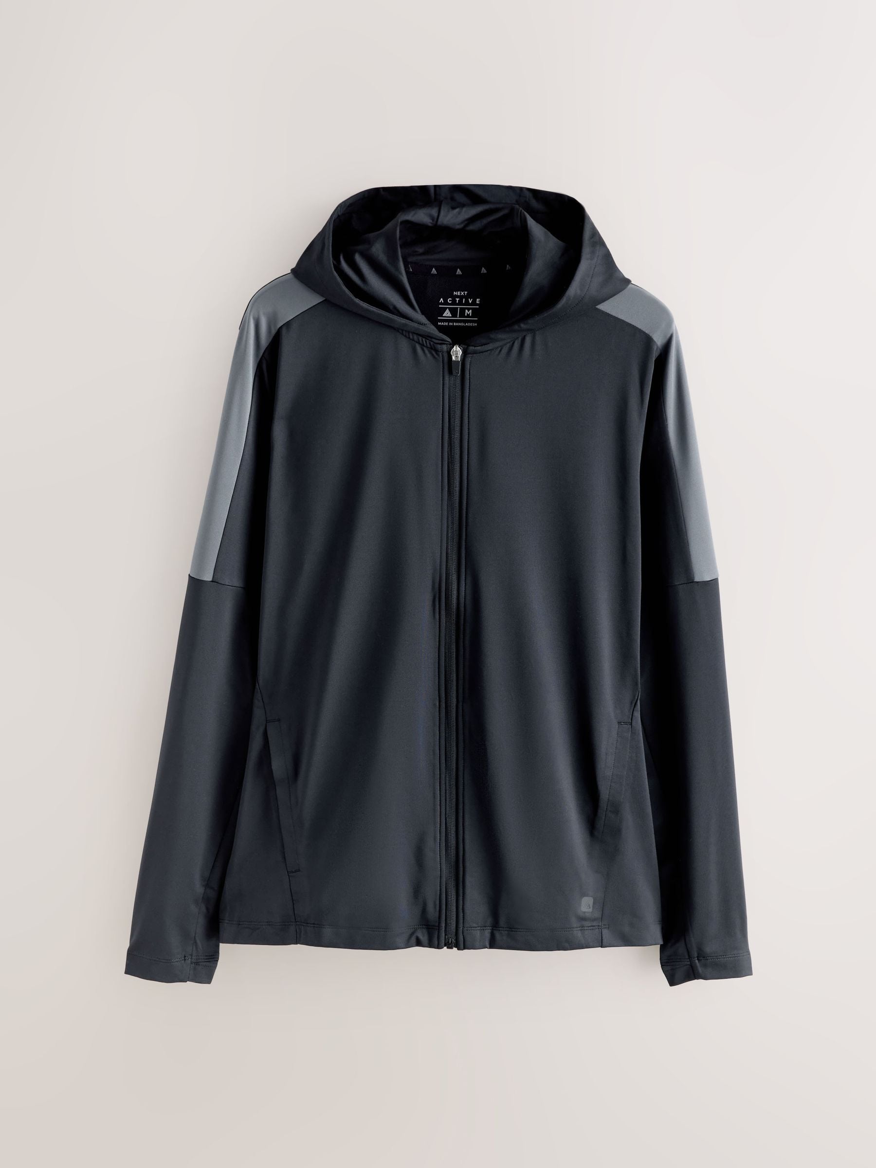 Buy Black Zip Through Hoodie Active Training Top from Next Romania