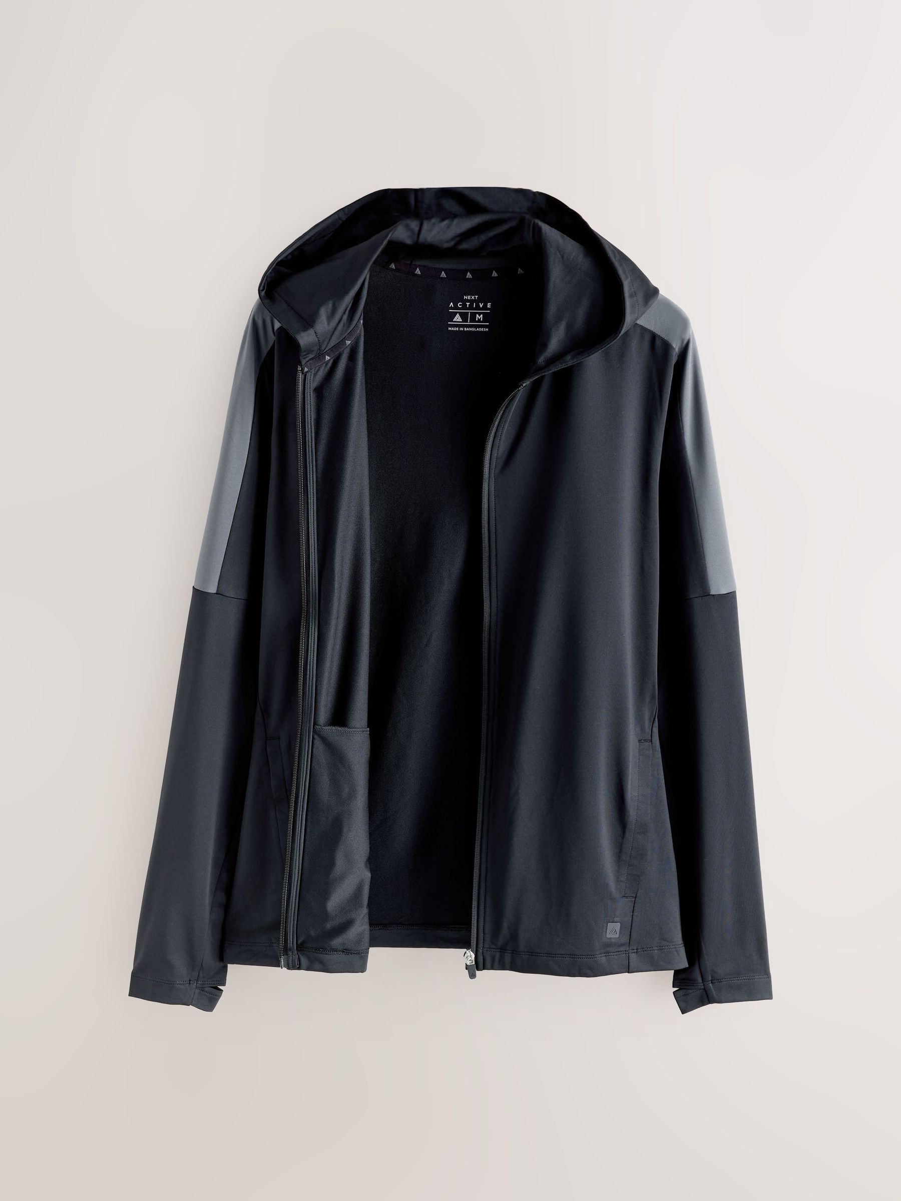 Buy Black Zip Through Hoodie Active Training Top from Next Romania