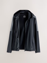 Black Zip Through Hoodie Active Training Top - Image 8 of 10