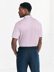 Pink Active Geometric Print Golf Polo Shirt - Image 5 of 8