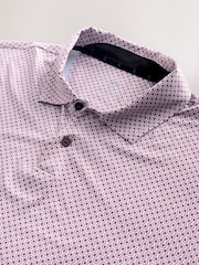 Pink Active Geometric Print Golf Polo Shirt - Image 7 of 8