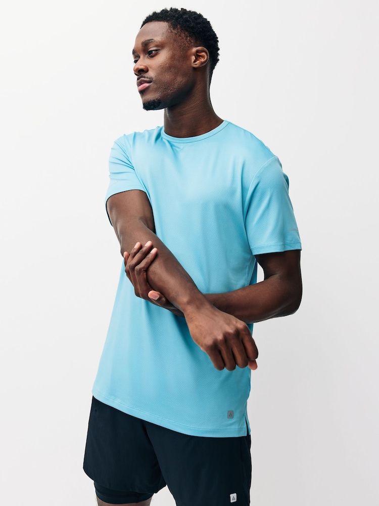Light Blue Short Sleeve Tee Active Gym Training Top - Image 1 of 10