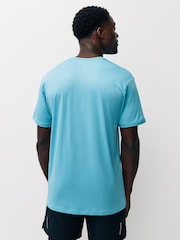 Light Blue Short Sleeve Tee Active Gym Training Top - Image 3 of 10