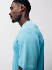 Light Blue Short Sleeve Tee Active Gym Training Top - Image 4 of 10