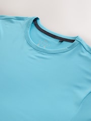 Light Blue Short Sleeve Tee Active Gym Training Top - Image 8 of 10