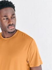 Ochre Yellow Short Sleeve Tee Active Gym Training Top - Image 4 of 10