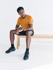 Ochre Yellow Short Sleeve Tee Active Gym Training Top - Image 6 of 10