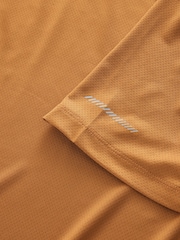 Ochre Yellow Short Sleeve Tee Active Gym Training Top - Image 8 of 10