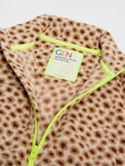 GEN Brown Printed Zip Fleece - Image 4 of 5
