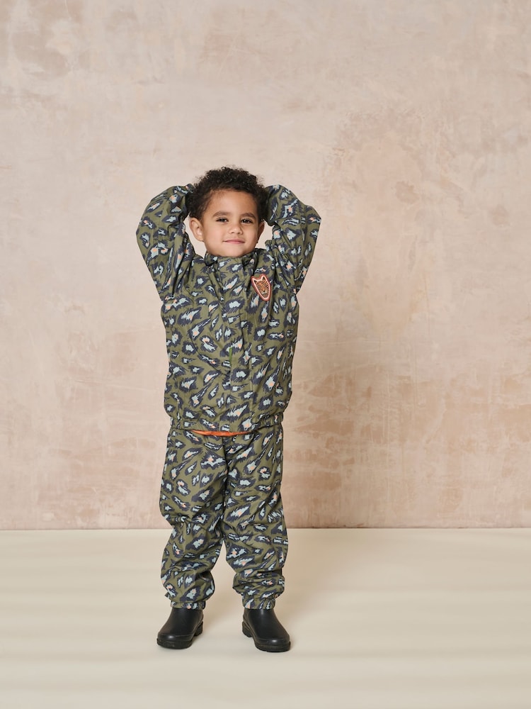GEN Light Green Animal Print Shower Resistant Rain Trousers - Image 1 of 5