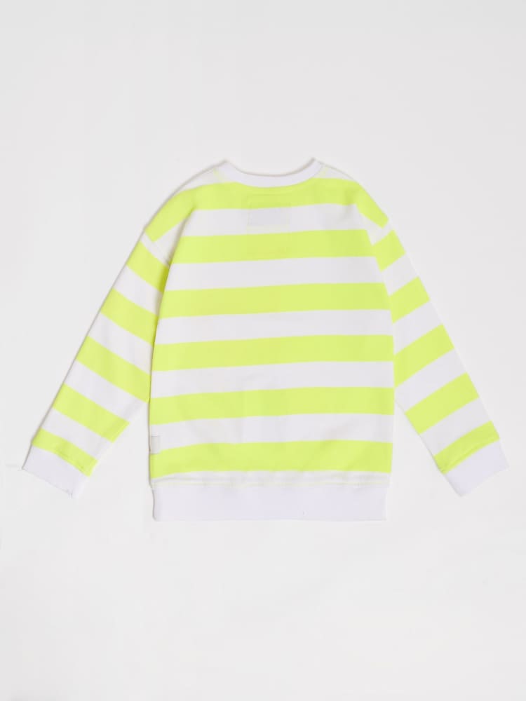 GEN Yellow Striped Crew Neck Sweatshirt - Image 2 of 4