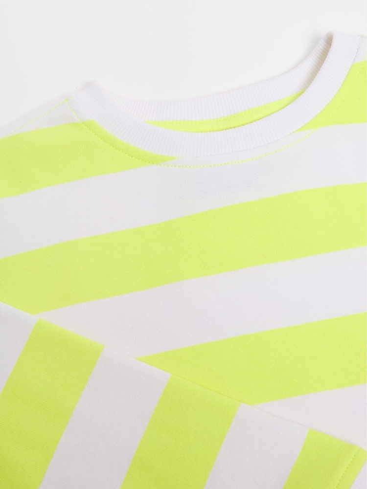 GEN Yellow Striped Crew Neck Sweatshirt - Image 3 of 4
