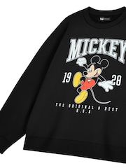 Vanilla Underground Black Womens Disney Mickey Mouse 100% Cotton  Sweatshirt - Image 3 of 6