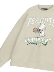 Vanilla Underground Brown Unisex Peanuts Snoopy 100% Cotton Sweatshirt - Image 5 of 6