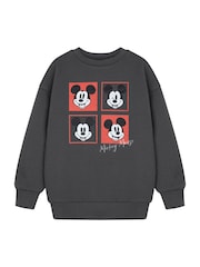 Vanilla Underground Grey Boys Disney Mickey Mouse 100% Cotton Sweatshirt - Image 1 of 6