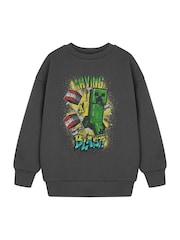 Vanilla Underground Grey Boys Minecraft 100% Cotton Sweatshirt - Image 1 of 6