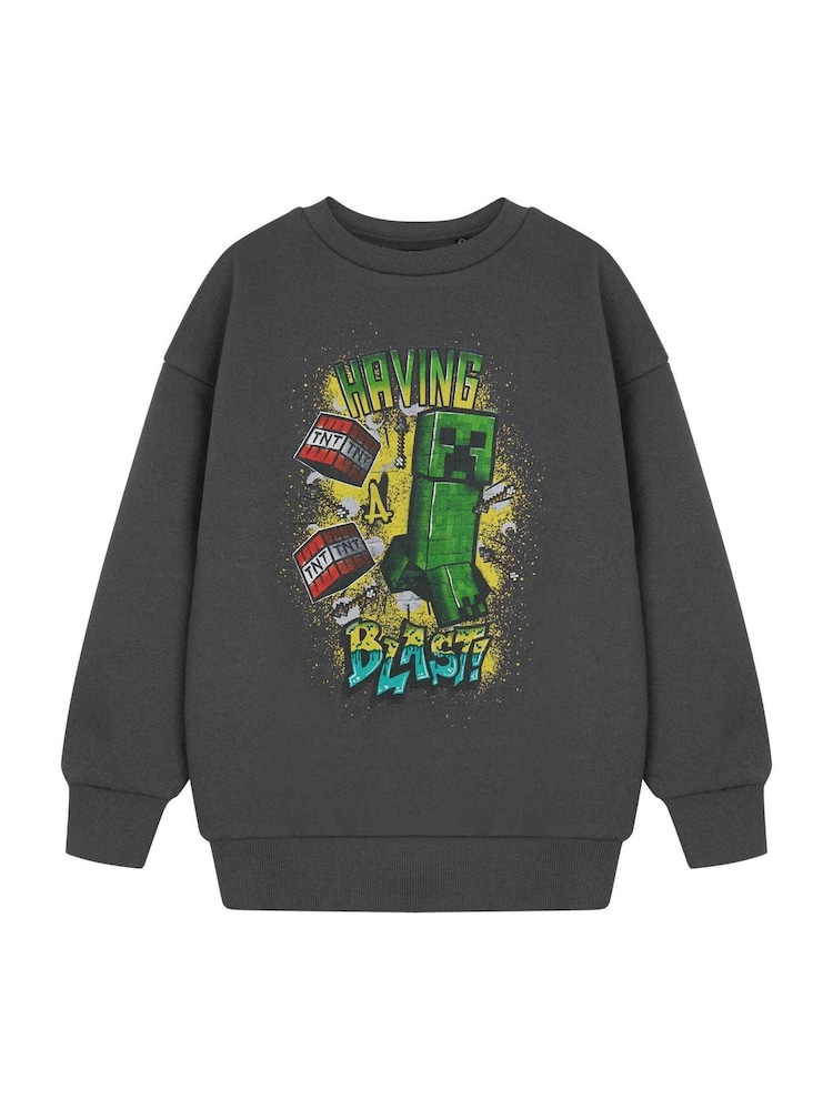 Vanilla Underground Grey Boys Minecraft 100% Cotton Sweatshirt - Image 1 of 6
