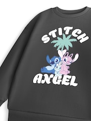 Vanilla Underground Grey Girls Disney Lilo and Stitch 100% Cotton Sweatshirt - Image 3 of 6