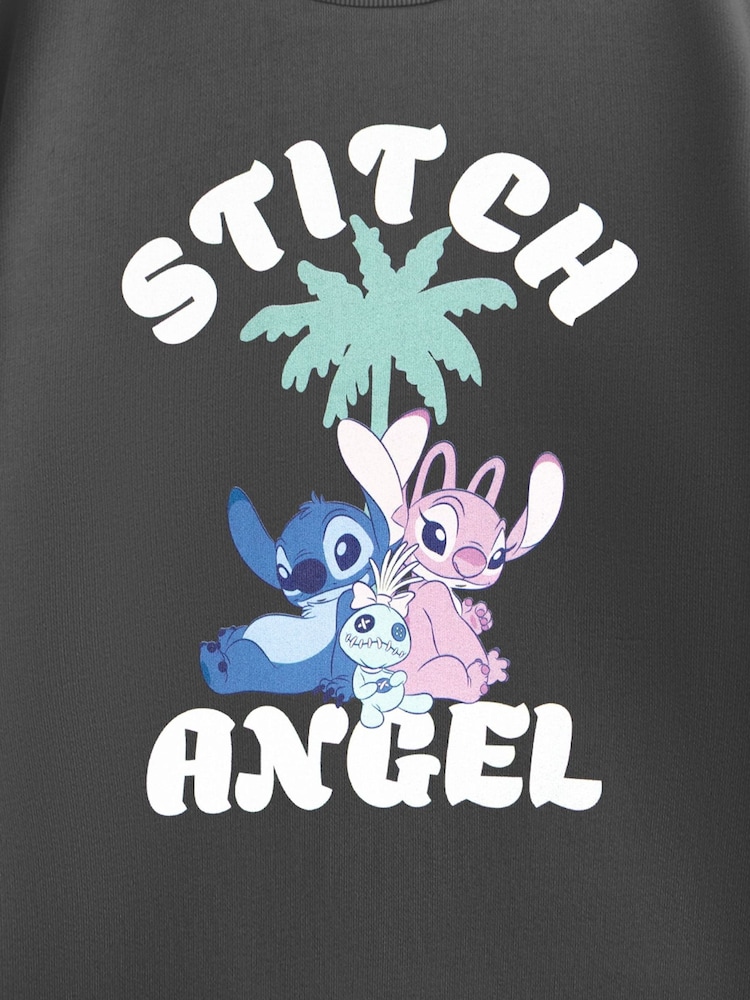 Vanilla Underground Grey Girls Disney Lilo and Stitch 100% Cotton Sweatshirt - Image 6 of 6