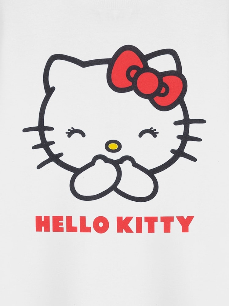 Vanilla Underground White Girls Hello Kitty Short Sleeved 100% Cotton T-Shirt - Image 6 of 6 Vanilla Underground White Girls Hello Kitty Short Sleeved 100% Cotton T-Shirt - Image 6 of 6