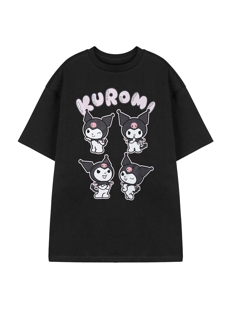 Vanilla Underground Black Womens Hello Kitty Short Sleeved 100% Cotton T-Shirt - Image 1 of 5