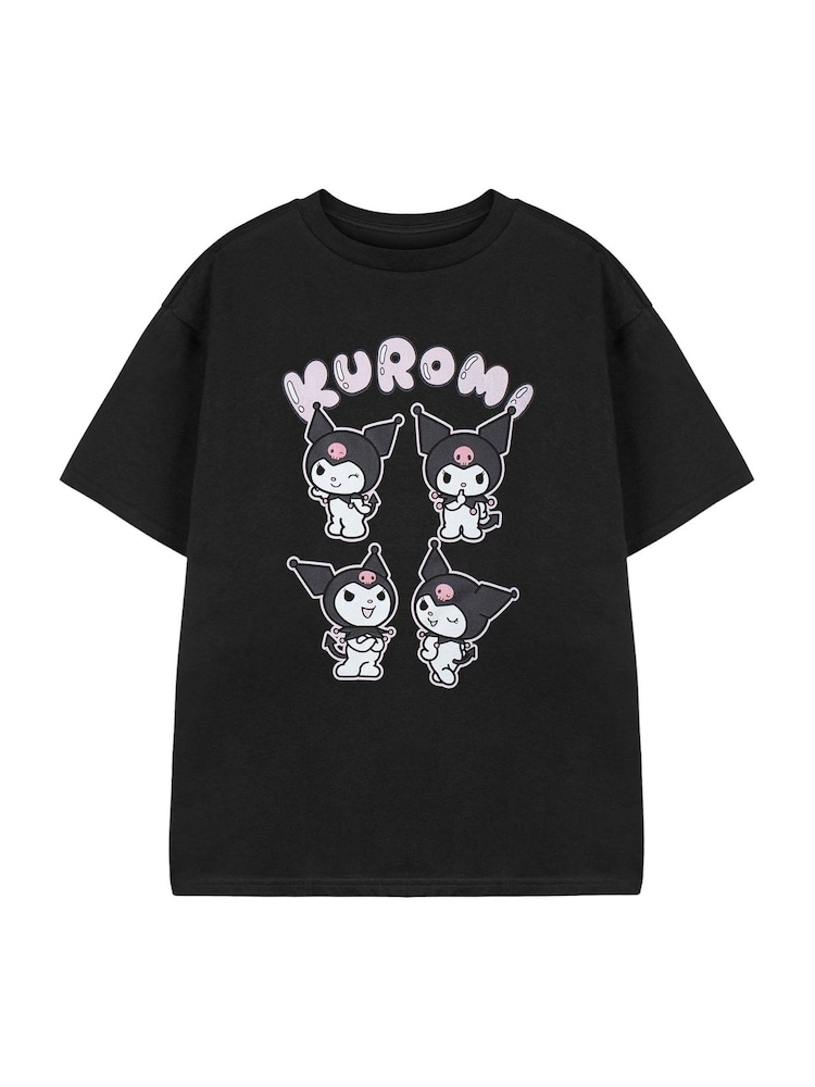 Vanilla Underground Black Girls Hello Kitty Short Sleeved 100% Cotton T-Shirt - Image 1 of 5