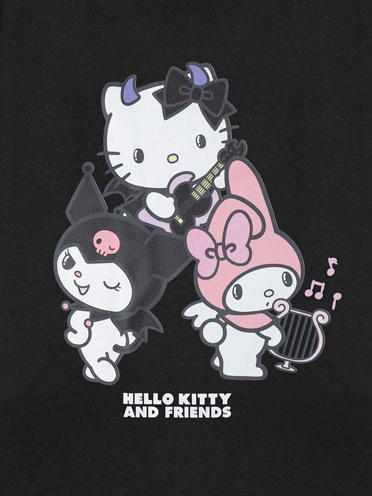 Vanilla Underground Black Womens Hello Kitty Short Sleeved 100% Cotton T-Shirt - Image 5 of 5